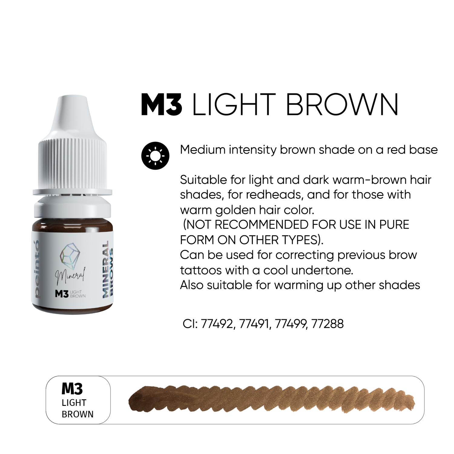 PEINTO წარბის პიგმენტი М3 Light Brown